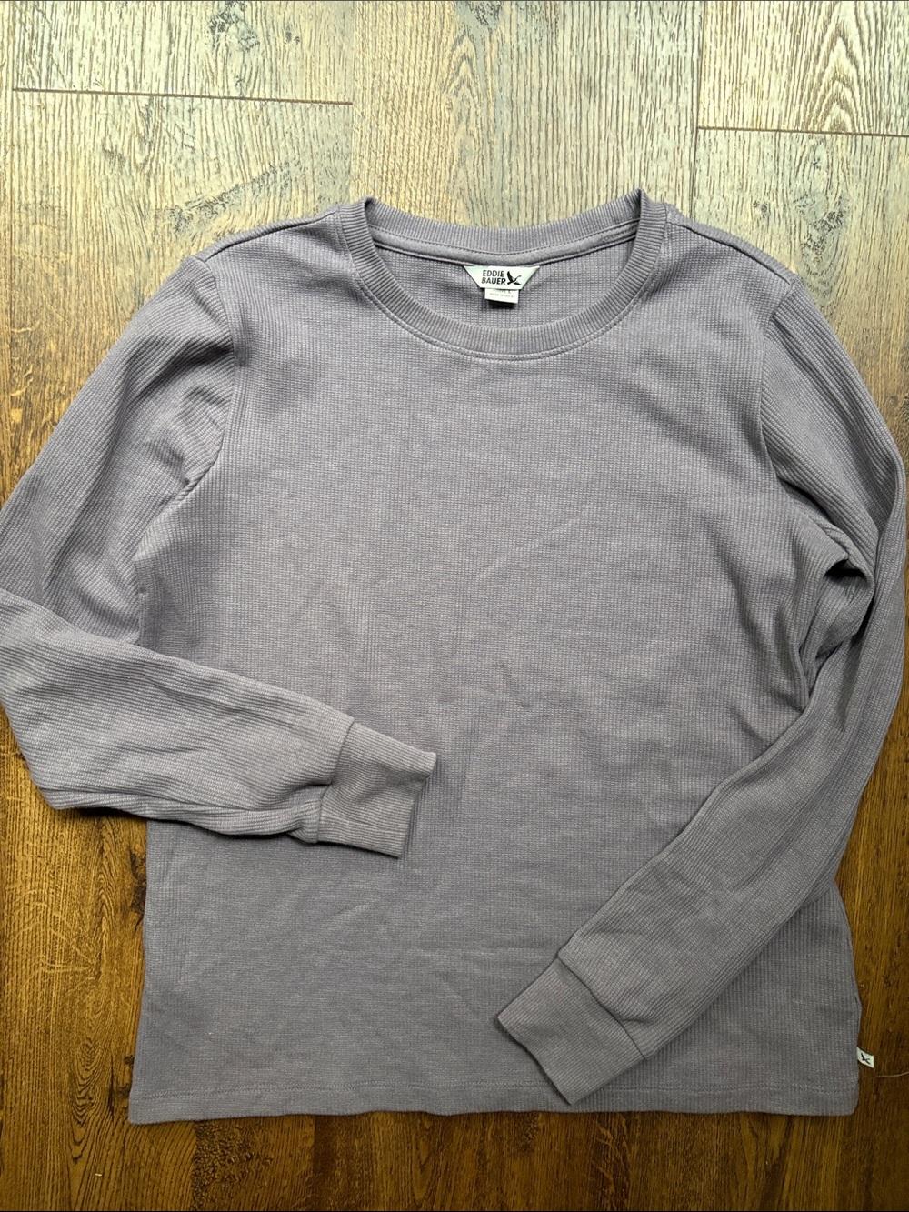 Women’s Eddie Bauer Long-Sleeve Waffle Knit Crew purple Size Large NEW!